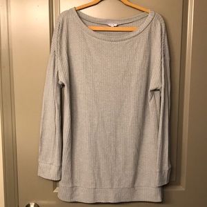 Long sleeve waffle sweater dress